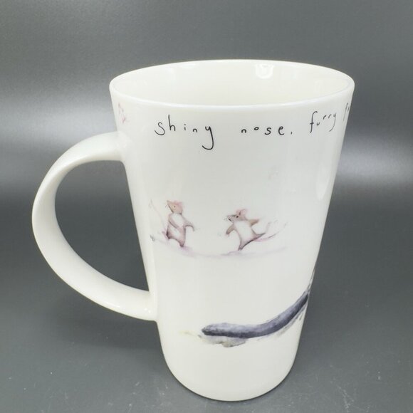 KENT POTTERY Sleeping Black White Kitty Cat Tall Coffee Mug Cup Porcelain 14Oz - Picture 6 of 11
